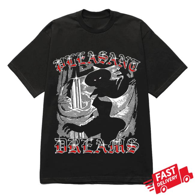 Official Misery Worldwide Pleasant Dreams Graphic Print Black Top Shirt