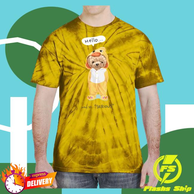 Official Tee Shirt Palace Hello Why So Serious Tie Dye T Shirt Gold Teeshirtpalace