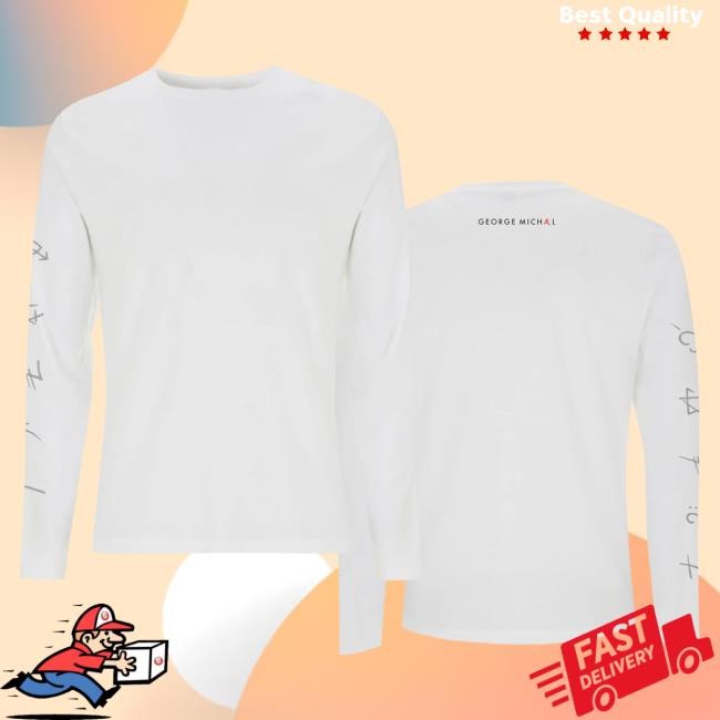 Official George Michael Merch Store George Michael Faith Silver Symbols L/S Tee (White)