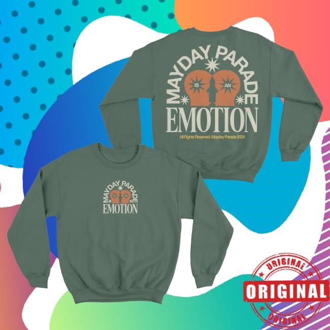 Official Mayday Parade Merch Store Shop Mayday Parade Emotion - Field Green Crew neck
