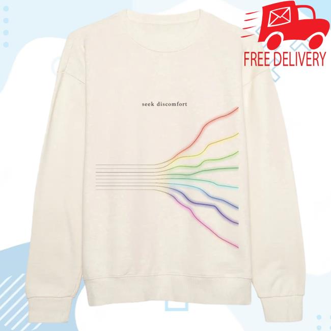 Official Seek Discomfort Merch Bone Rainbow Lightening Popover Sweatshirt