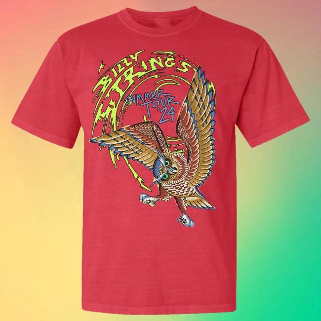 Official Billy Strings Merch Store Shop Billy Strings Red Owl Shirt New (Squishyeyes)