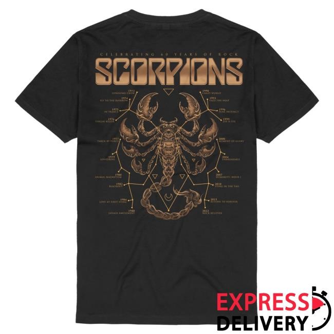 Scorpions Scorpions Discography T Shirt Scorpions Store Shop Merch Official