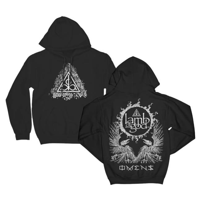 Official Lamb Of God Merch Store Omens Skeleton Eagle Hoodies