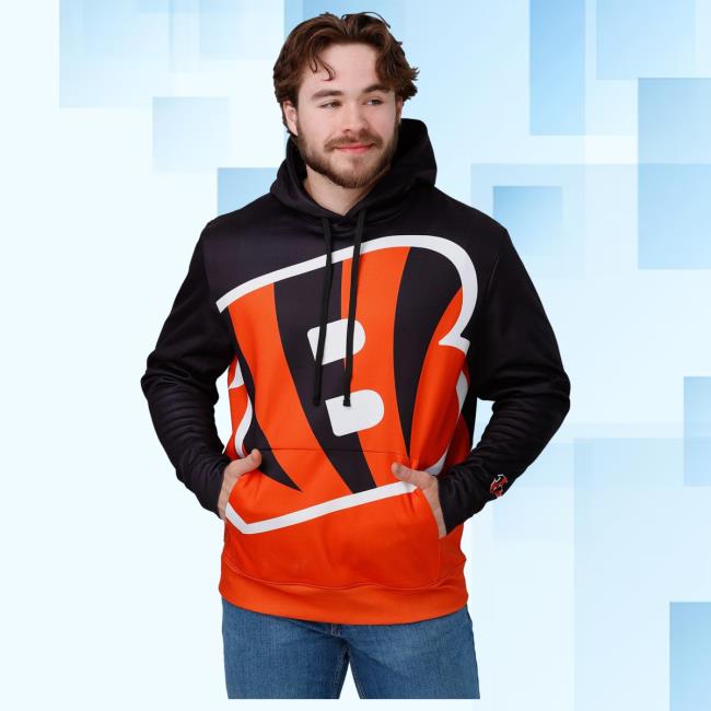 Official Foco Merch Store Shop Foco Cincinnati Bengals Bold Logo Popover Sweatshirt Foco Apparel Clothing