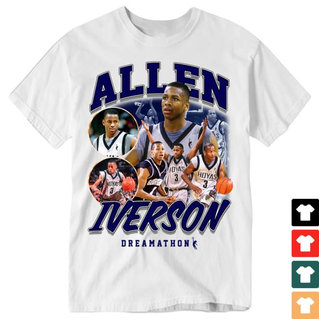 Official Dreamathon Merch Shop Allen Iverson Georgetown New Shirt