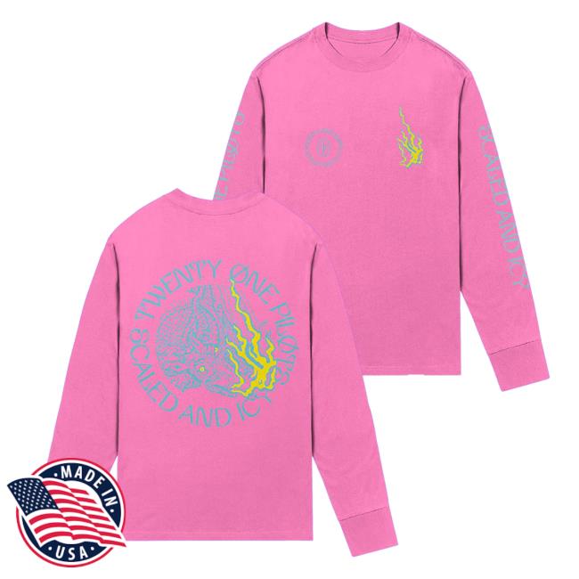 Official 21 Pilots Apparel Clothing Store Merch Twenty One Pilots Scaled And Icy Flame Dragon Long Sleeve T-Shirt TwentyOnePilots 21Pilots Shop