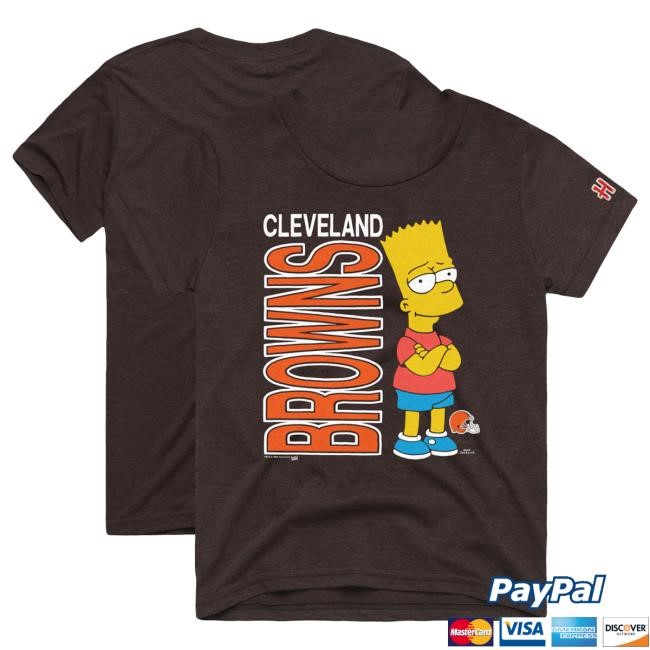 Official Unisex Homage x The Simpsons Brown Cleveland Browns Tshirt
