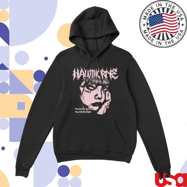 Official Hawthorne Heights Merch Face Tat Pullover Hooded Sweatshirt