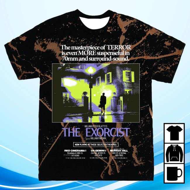 Official Studiohouse Designs Merch Store The Exorcist Movie Promo Tiedye T Shirt Holy Water (Bleach) Studiohouse Designs Apparel Clothing Shop StudiohouseDesigns