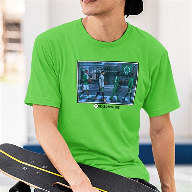 The Green Line Tee Shirt Boston Celtics Boston Celtics Fan Favorite Merch The Green Line The Boston Sports Co T Shirt