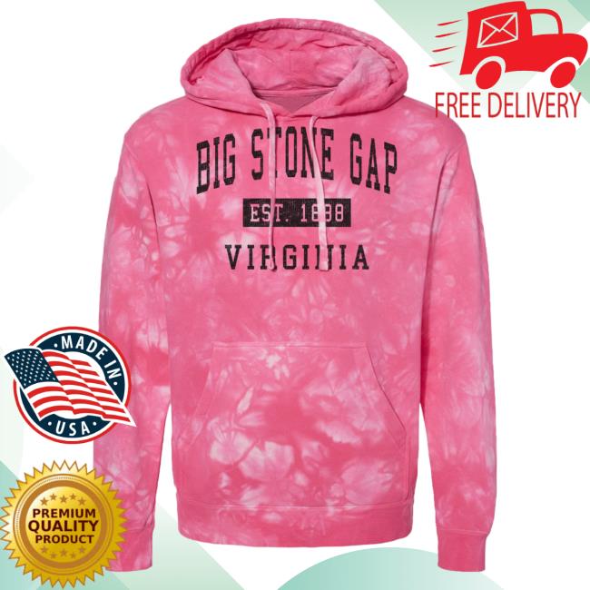 Official Hometown Apparel Clothing Merch Big Stone Gap Virginia Classic Established 1888 Tie-Dye Sweater S - 5XL Tie Dye Pink / Black