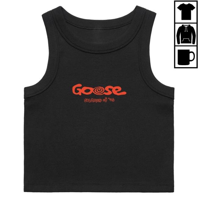 Official Goose The Band Merch Swirl Summer Ladies Crop Tank T Shirt
