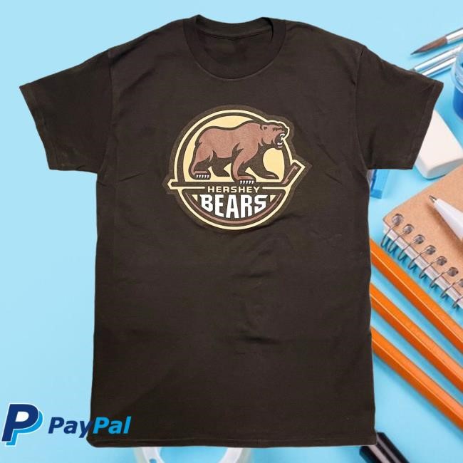Official Hershey Bears Merch Store Hershey Bears Primary Logo Brown New Shirt Hersheybears