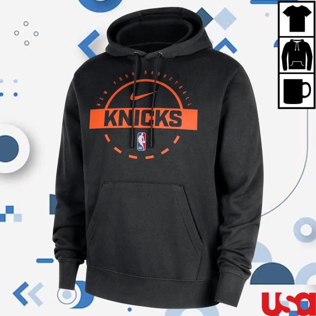 Official Madison Square Garden Merch New York Knicks Nike Knicks On Court 25-26 Practice Royal ClubPopover Hoodie MSG Shop