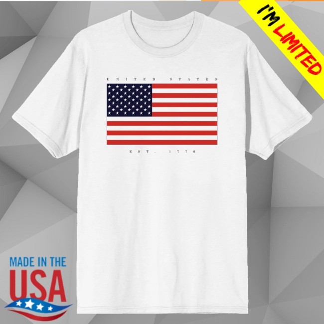 Americana United States Est 1776 White Crew Neck Tee Shirt