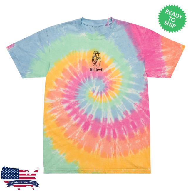 Official Yujin Clothing Lil Devil Tie Dye Tshirt Sherbet Rainbow Tie-Dye