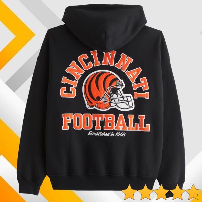 Official Abercrombie And Fitch Apparel Clothing Merch Cincinnati Bengals Graphic Pullover Hoodie NFL by Abercrombie Store Shop