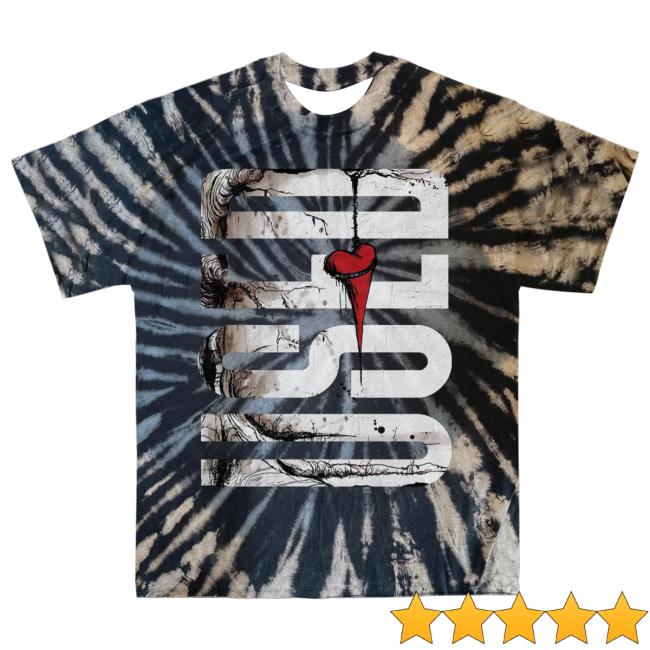 The Used Band Merch Shop Free Vertical Heart Dye New Shirt