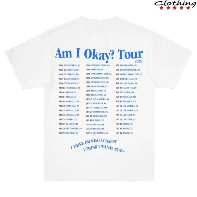 Megan Moroney Official Store Merch Am I Okay? Tour Shirt