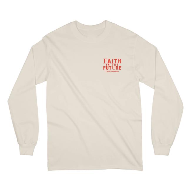 Official Louis Tomlinson Merch Store Shop LouisTomlinson Faith In The Future World Tour Ecru Long Sleeve Top Shirt