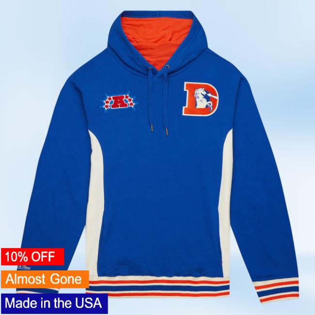 Mitchell And Ness Clothing Store Shop Team Legacy French Terry Crew neck Sweatshirt Denver Broncos New Release Mitchellandness Merch