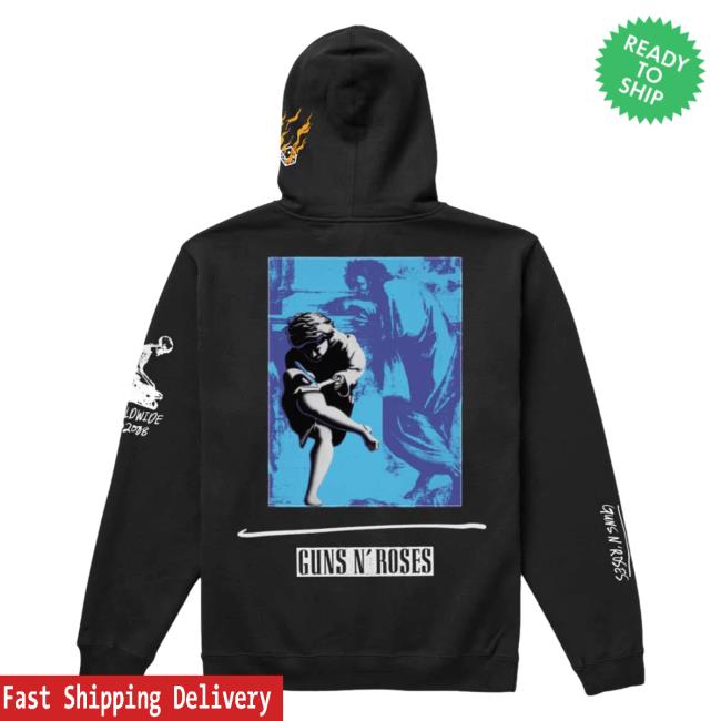 Official Primitive Skateboarding Apparel Clothing Merch Store Shop Estranged Hw Guns N' Roses Pull Over Hoodie Black