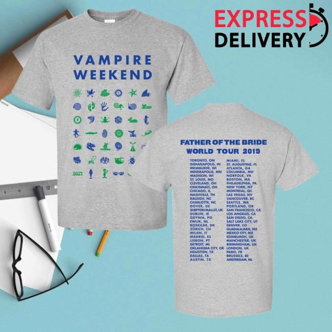 Official Vampire Weekend Merch Store Symbol Tour New T-Shirt