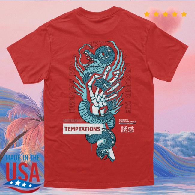 Official Dream Clothing Blinded By Temptations Heavyweight Shirts Red Dreamclothinghq
