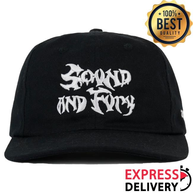 Official Brain Dead Merch Store We Are Brain Dead Sound & Fury 2025 6 Panel Cap - Black