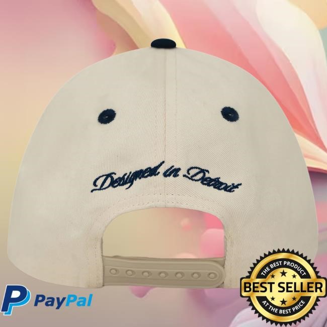 Official Sana Detroit Merch Store Sana X Skubal Trucker - Cream / Blue Cap Official Sana Detroit Merch Store Sana X Skubal Trucker - Cream / Blue Cap