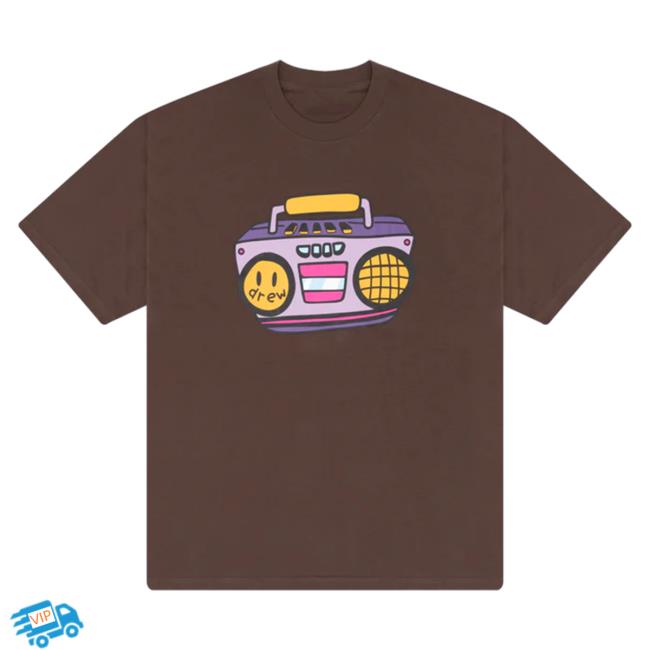 Official Drew House Merch Store Shop Boombox Ss Hot Shirt Chocolate DrewHouse Apparel Clothing