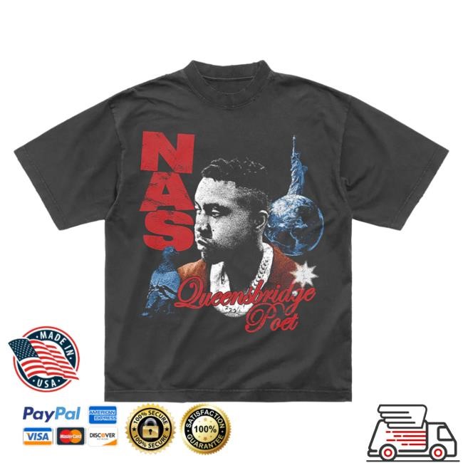 Official Nasir Jones Shop Nas Merch Queensbridge Poet Tee Nasirjones
