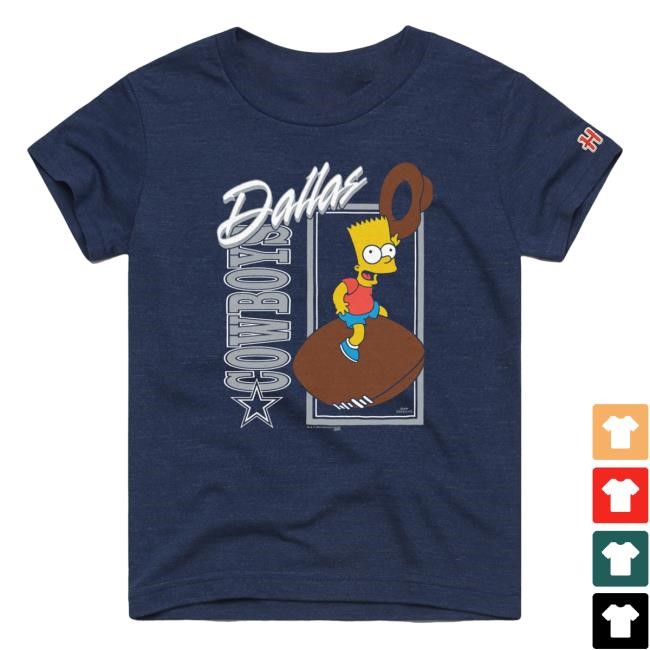 Official Dallas Cowboys Homage x The Simpsons Youth New Shirt - Navy