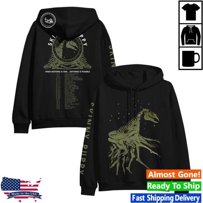 Official Skinny Puppy Merch Skinny Puppy Bone Tour Black Crewneck
