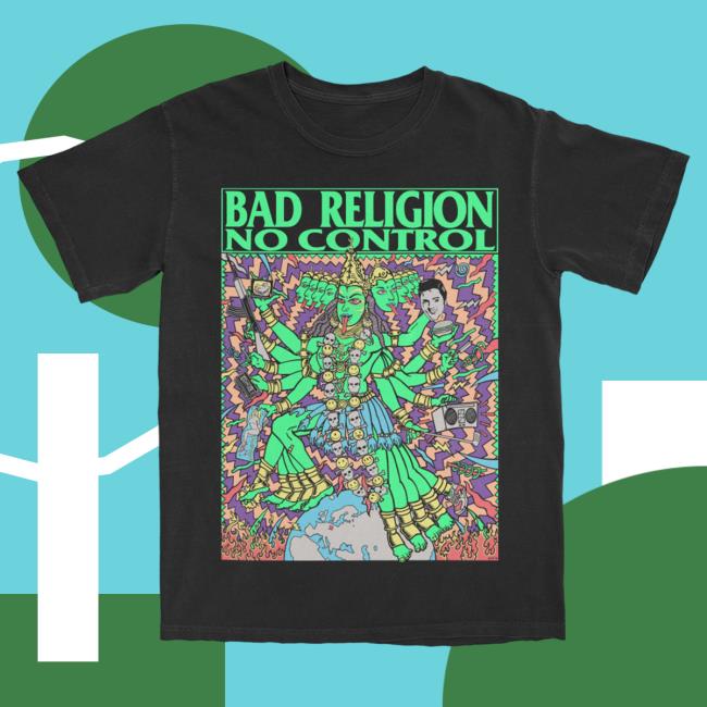 Official Kings Road Merch Store Bad Religion No Control Kozik Tees (Black) BadReligion Kings Road Shop