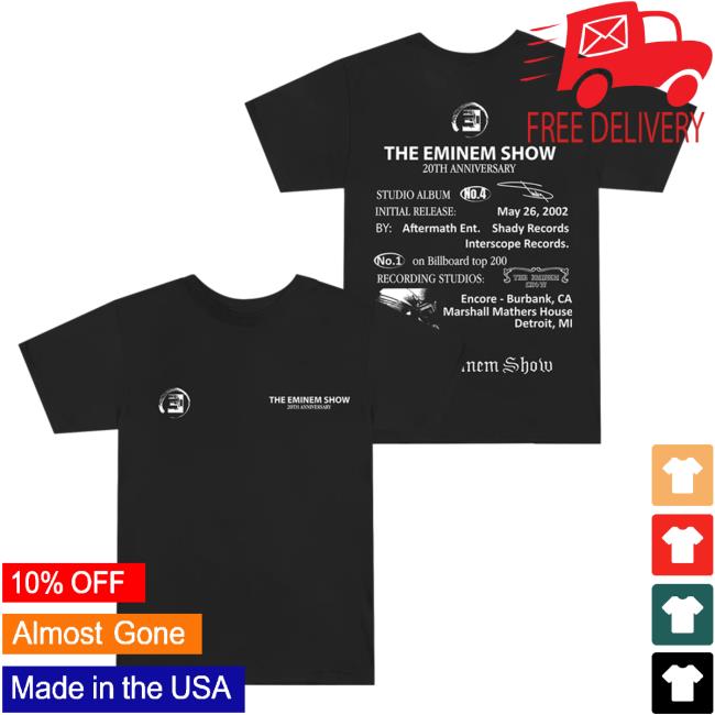 Official Eminem Merch Store Slim Shady Eminem The Eminem Show 20Th Anniversary Shirt New Eminem Apparel Clothing Shop SlimShady