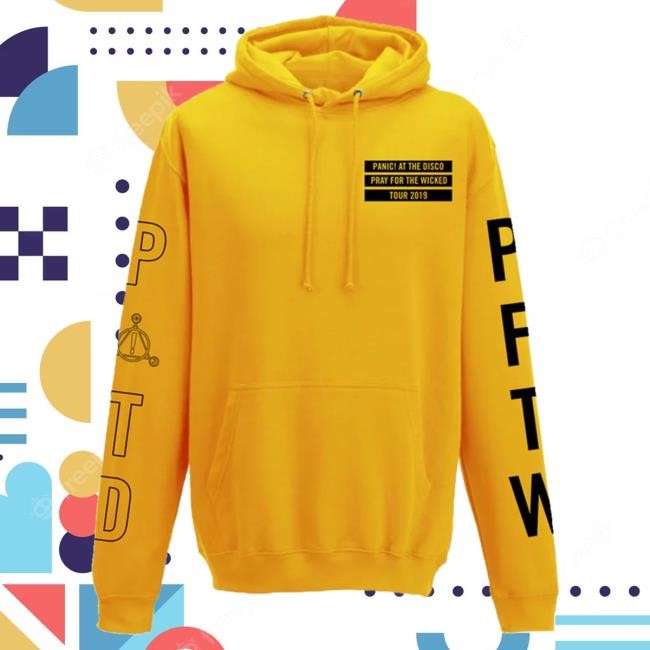 Official Panic! At The Disco Merch Store Gold Outline New Hoodie Panic! At The Disco