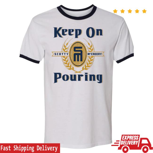 Official Scotty McCreery Merch Store Keep on Pouring Ringer T Shirt Scotty McCreery Apparel Clothing