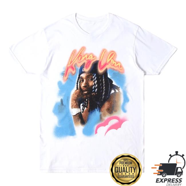 Official Merch Bar Store King Von Kv Airbrushed Shirt 2023 White MerchBar KingVon Apparel Clothing Shop