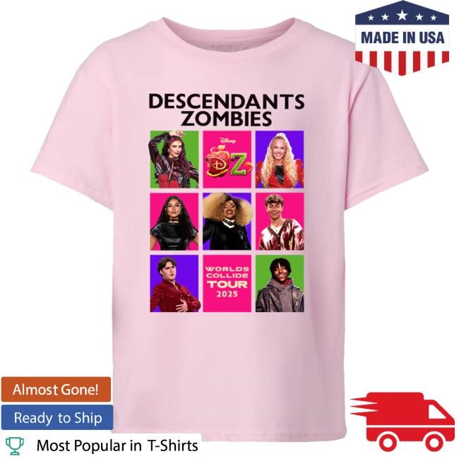 Official Worlds Collide Descendants/Zombies Youth Top Shirt - Pink