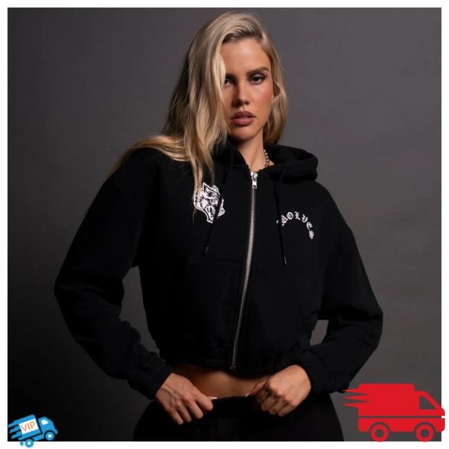Official Darc Sport Merch Store Shop Darcsport Wolf Chopper "Chambers" (Cropped) Zip Hoodie in Black Darc Sport Apparel Clothing