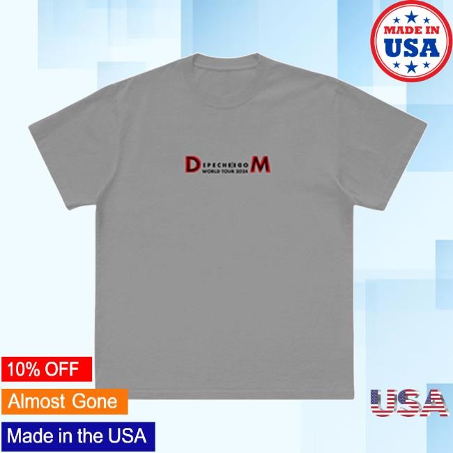 Depeche Mode Official Merch Shop Depeche Mode Logo / Skull Stripe Grey Top Shirt 2024 Memento Mori Tour 2024 Store Clothing