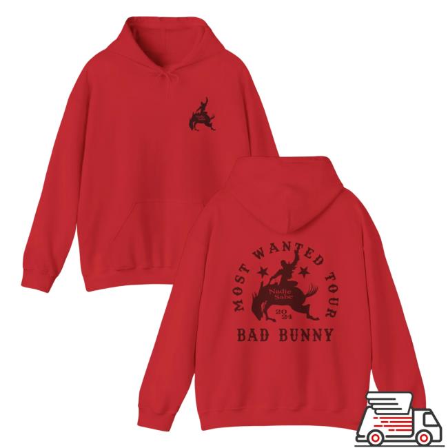 Official Bad Bunny Merch Store Most Wanted Tour - Nadie Sabe Most Wanted Horse Sweatshirts Red Bad Bunny Clothing Shop BadBunny