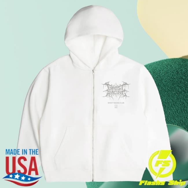 Official Ghost Racing Heavy Weight Sigil Zip-Up - White Popover Hoodie