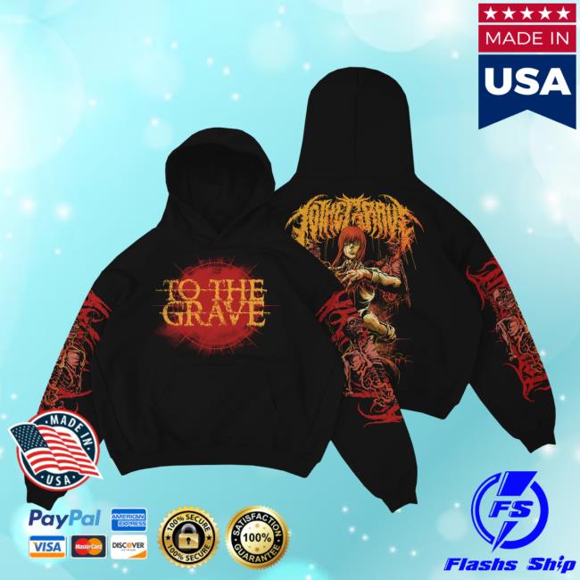 Risingmerch Rising merch To The Grave Chainsaw Man Hooded Sweatshirt
