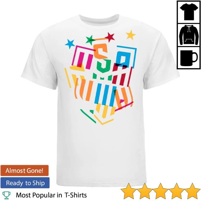 USWNT Abstract Pride White New T-Shirt