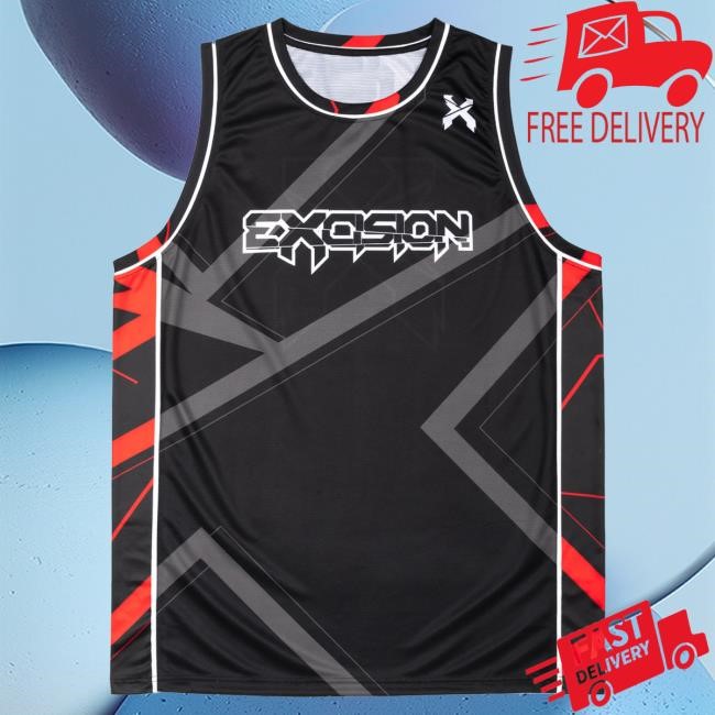 Official Excision Merch Excision Red Basketball Jersey Top Shirt