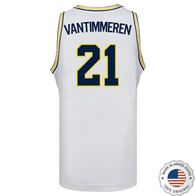 Michigan Wolverines #21 Ally VanTimmeren Student Athlete White Women's Basketball Jersey Hot Shirt | The M Den Official Merch Store Shop