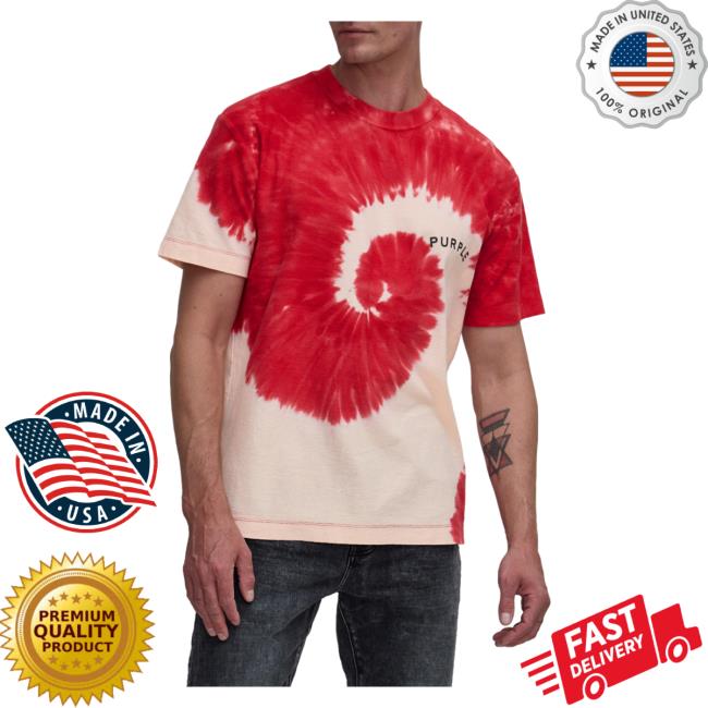 Official Harry Rosen Purple Brand Swirling Tie Dye Crewneck Top Shirt Red
